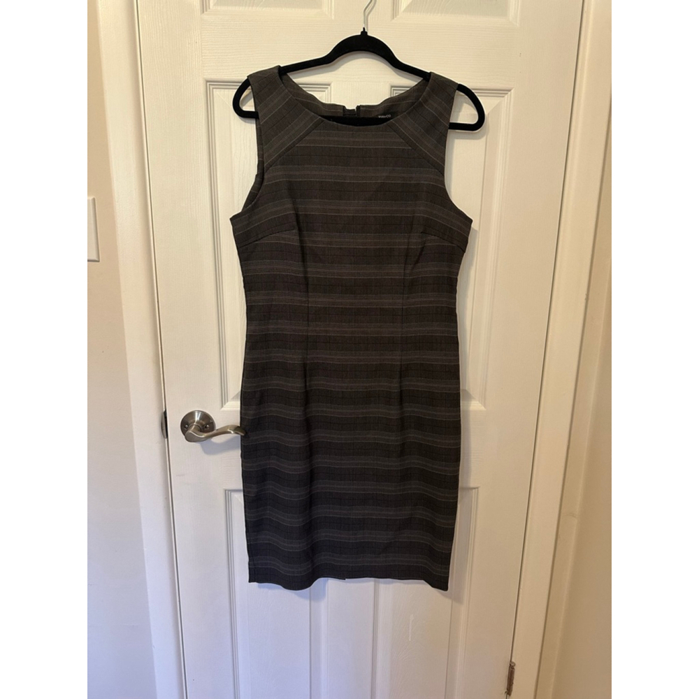 Women's RW&CO. Sheath Dress Gray/Tan Plaid Size L
